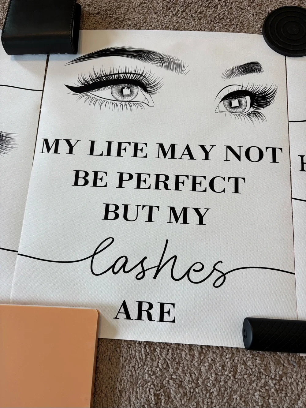 False Eyelash Wall Art Decal - Black
